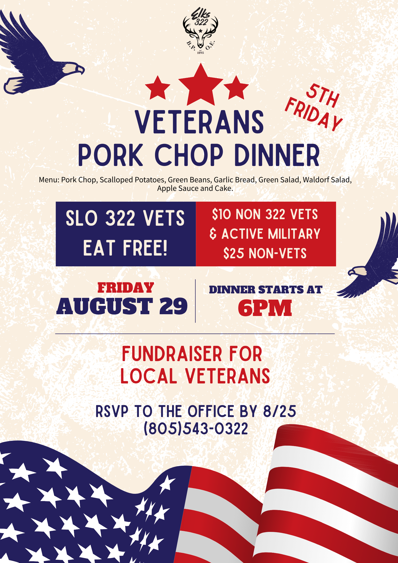 Veteran's Pork Chop Dinner